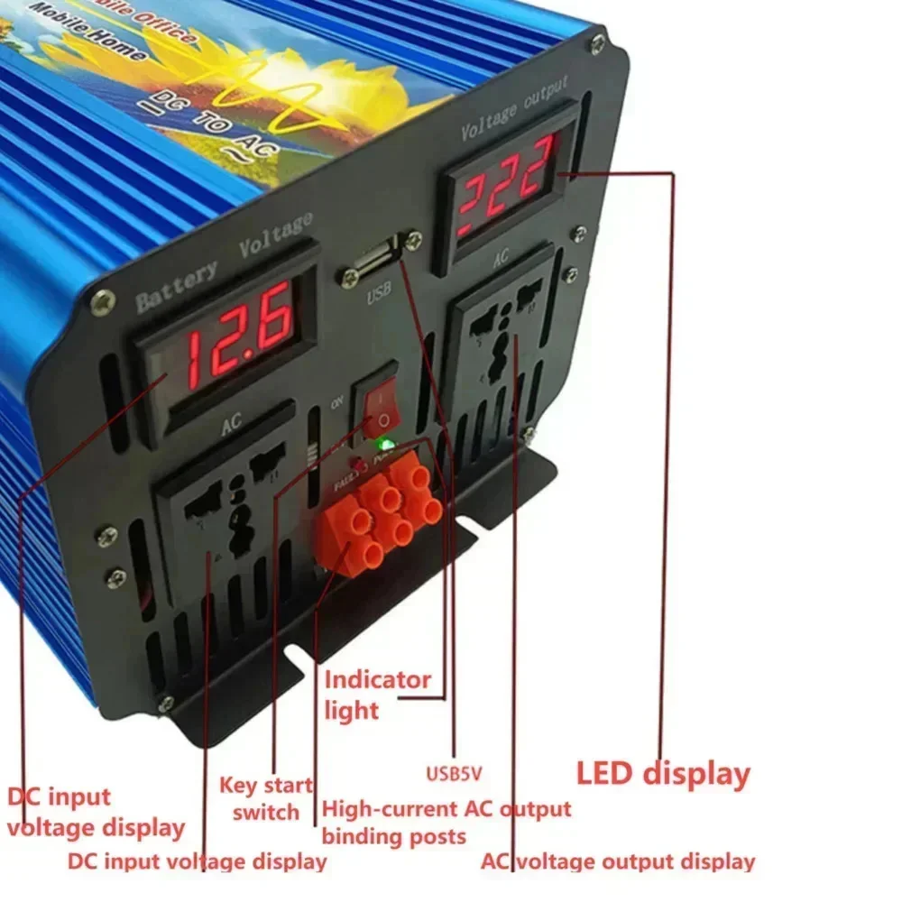 5000W 12V 24V 36V 48V 60V 72V  - Pure Sine Wave Inverter 5000W 48V 220V review and price